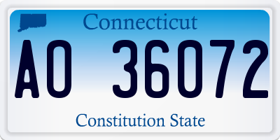 CT license plate AO36072