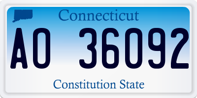 CT license plate AO36092