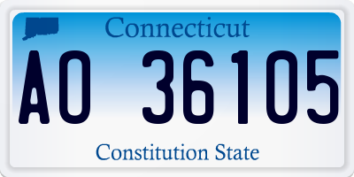CT license plate AO36105