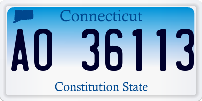 CT license plate AO36113