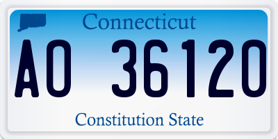 CT license plate AO36120