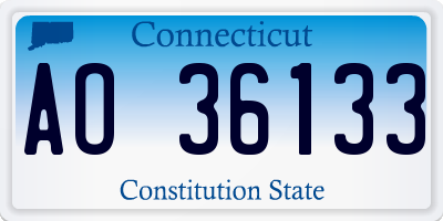 CT license plate AO36133