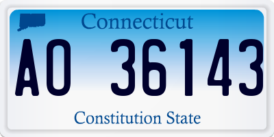 CT license plate AO36143