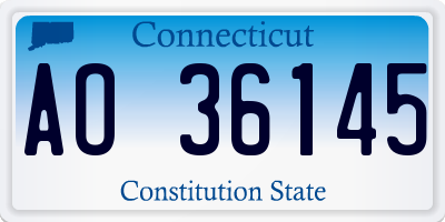CT license plate AO36145