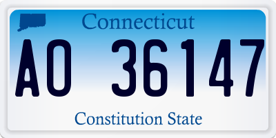 CT license plate AO36147