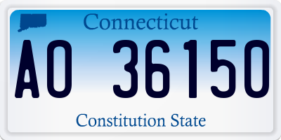 CT license plate AO36150
