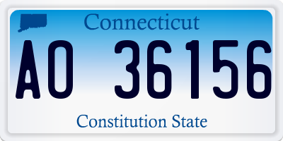 CT license plate AO36156