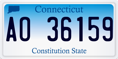 CT license plate AO36159