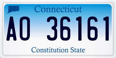 CT license plate AO36161