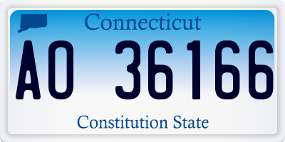 CT license plate AO36166