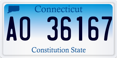 CT license plate AO36167