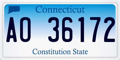 CT license plate AO36172