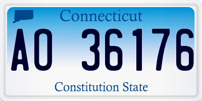 CT license plate AO36176