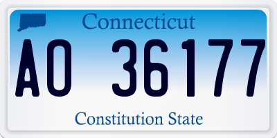 CT license plate AO36177