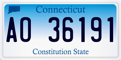 CT license plate AO36191