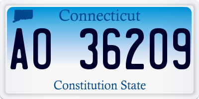 CT license plate AO36209