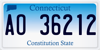 CT license plate AO36212