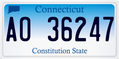 CT license plate AO36247