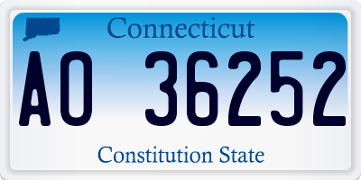 CT license plate AO36252