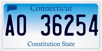 CT license plate AO36254