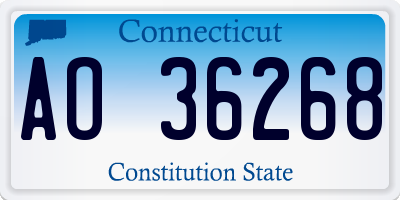 CT license plate AO36268