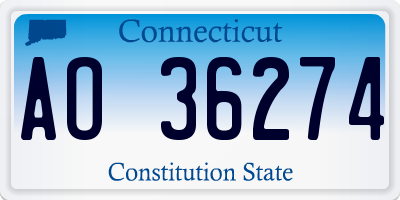 CT license plate AO36274