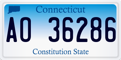 CT license plate AO36286