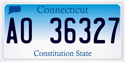 CT license plate AO36327