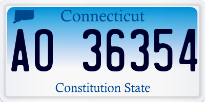 CT license plate AO36354