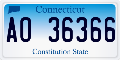 CT license plate AO36366