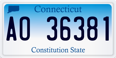 CT license plate AO36381