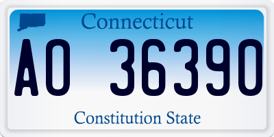 CT license plate AO36390
