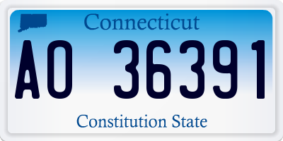 CT license plate AO36391