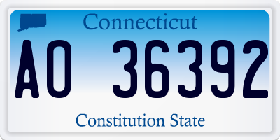 CT license plate AO36392