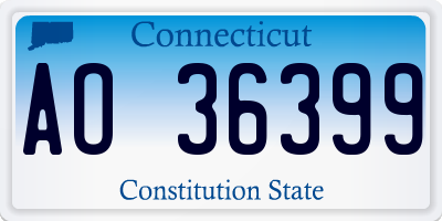 CT license plate AO36399
