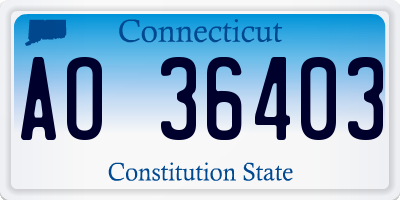 CT license plate AO36403