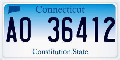CT license plate AO36412