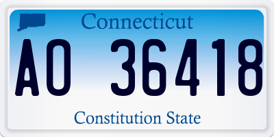CT license plate AO36418