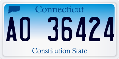 CT license plate AO36424
