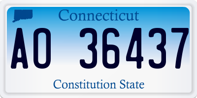CT license plate AO36437