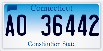 CT license plate AO36442