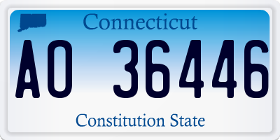 CT license plate AO36446