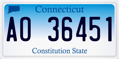 CT license plate AO36451