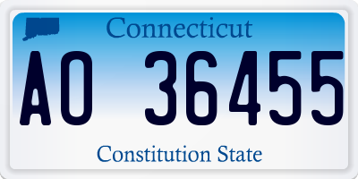 CT license plate AO36455
