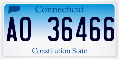 CT license plate AO36466
