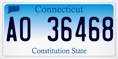 CT license plate AO36468
