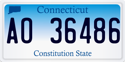 CT license plate AO36486