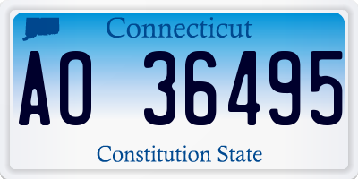 CT license plate AO36495