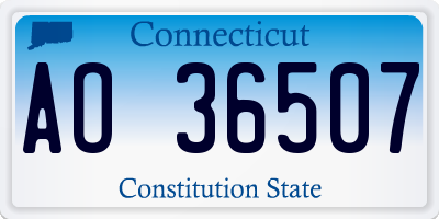 CT license plate AO36507