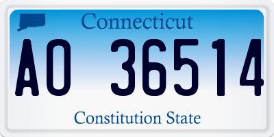 CT license plate AO36514
